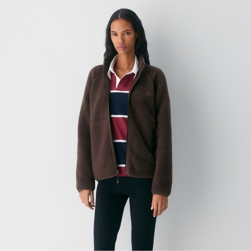 Aritzia Tna Polartec Thermal Pro Raglan Mockneck Zip-up